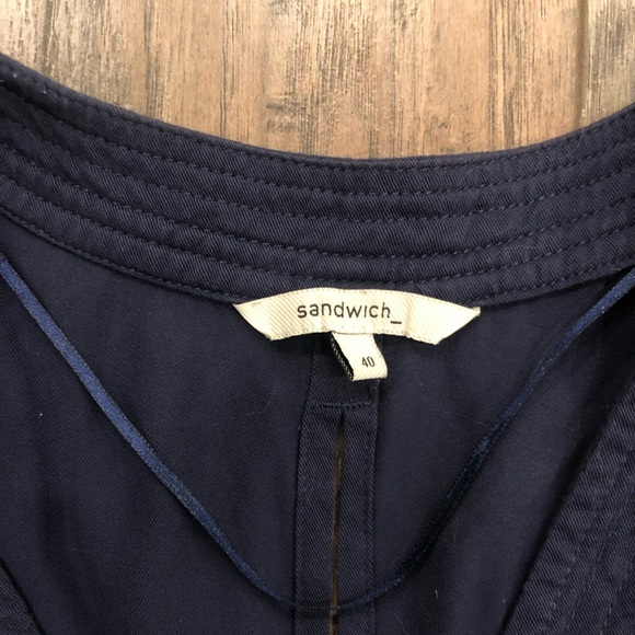 Boutique Flowy Navy Dress with Pockets - Picture 2 of 5